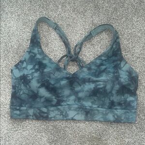 Athleta Women's Green and Black Tie-Dye Sports Bra. Size S D-DD.